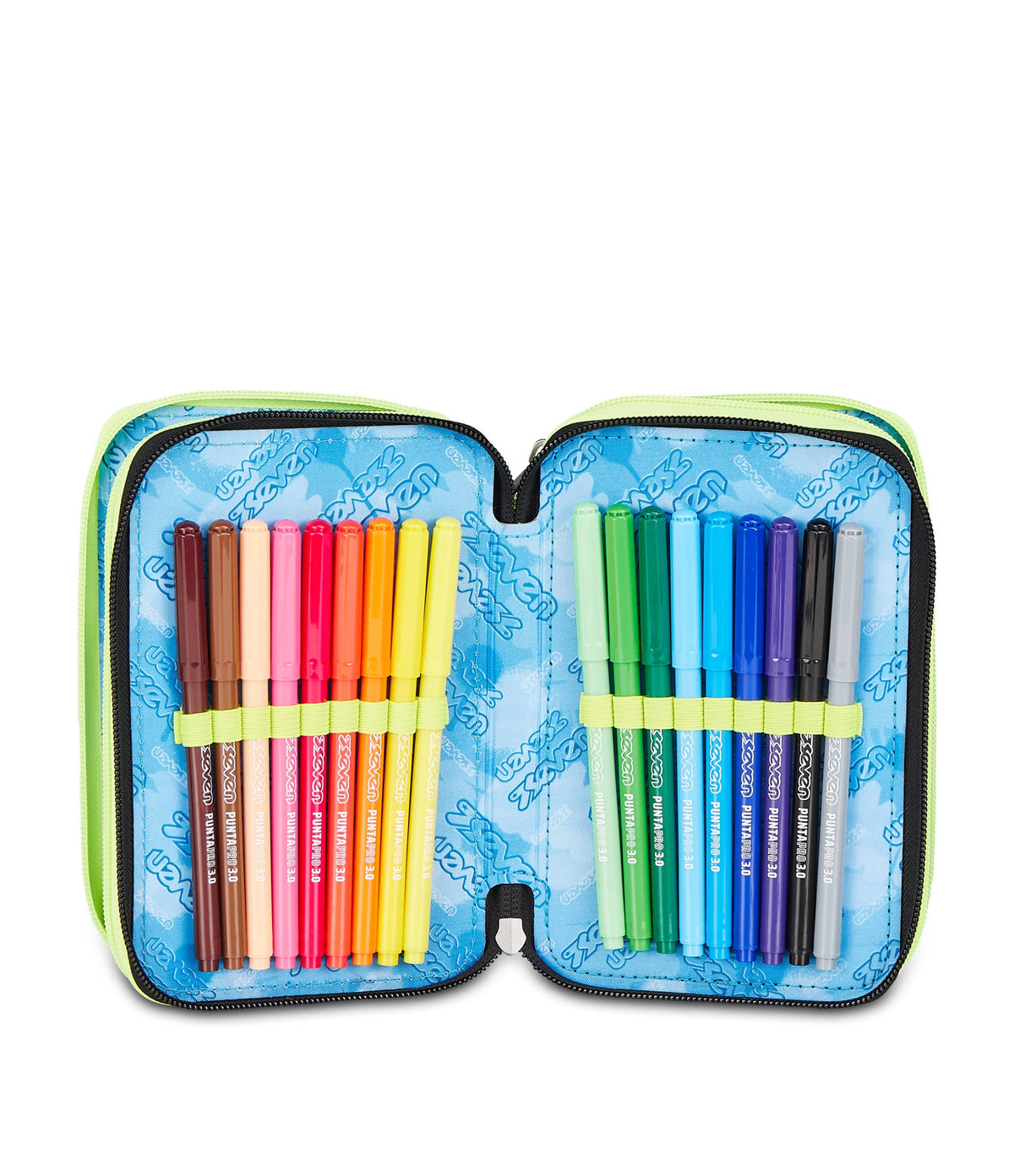 ASTUCCIO Seven® 3 ZIP - VERDE FLUO